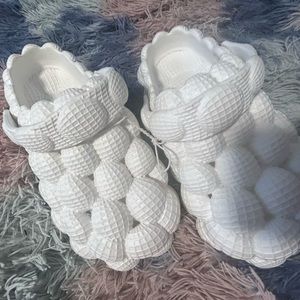 White bubble slides size 39-40 (8 women us)